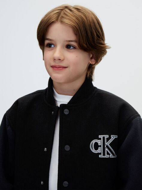 Black Kids' Felt Varsity Bomber Jacket  Boys