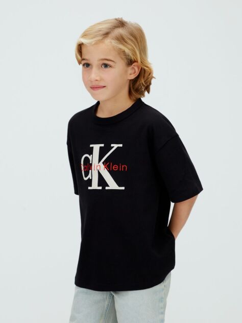 Black Mesh Logo Appliqué T-Shirt  Boys