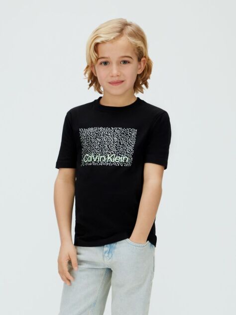 Black Perforated Logo T-Shirt  Boys