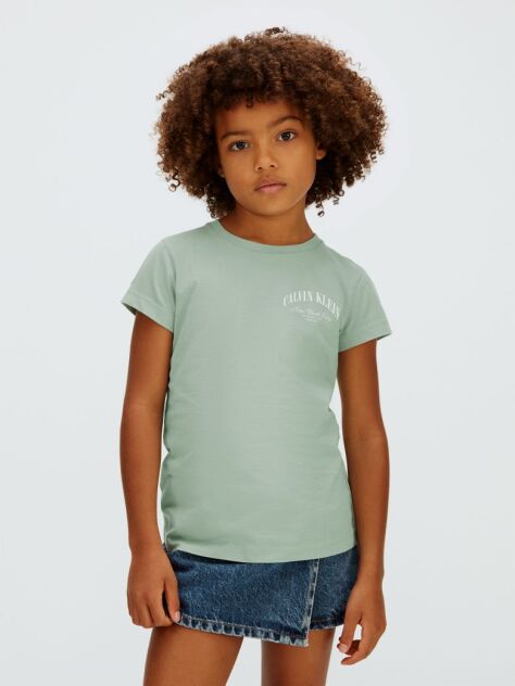 Green Slim Logo T-shirt  Girls