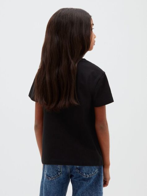 Black Kids' Logo T-shirt  Girls