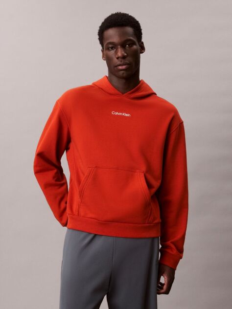 Πορτοκαλί Hoodie Από Απαλό Βαμβακερό Terry  Άνδρας
