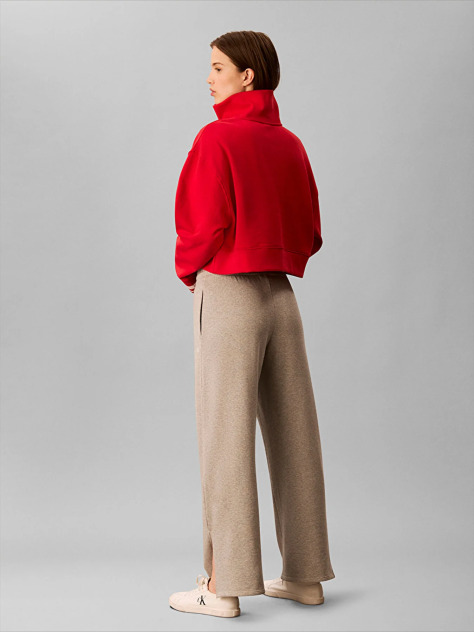 Red French Terry 1/4 Zip Sweatshirt  Women