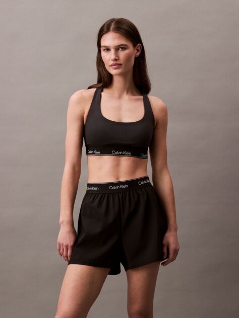 Black Medium Impact Sports Bra  Women