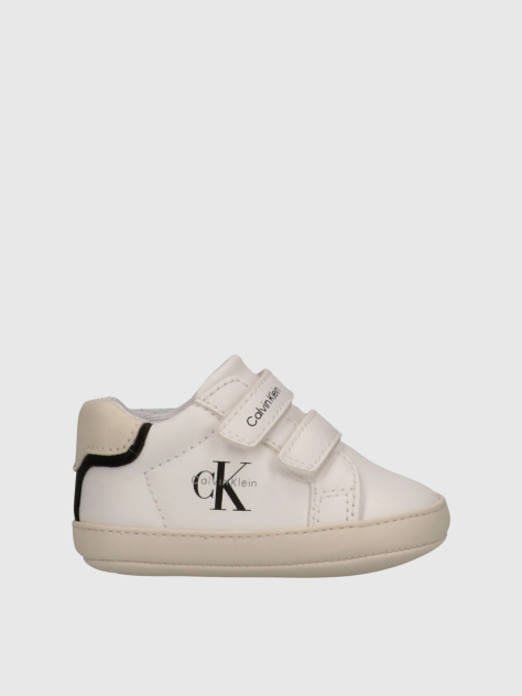 White Baby Low Cut Velcro Sneakers  Boys