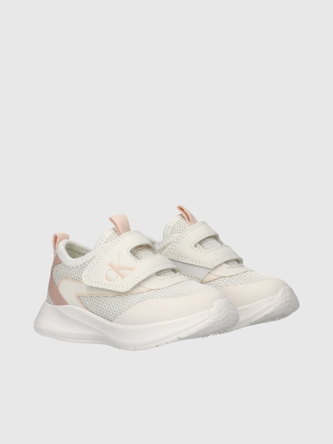 White Low Cut Velcro Sneaker  Girls