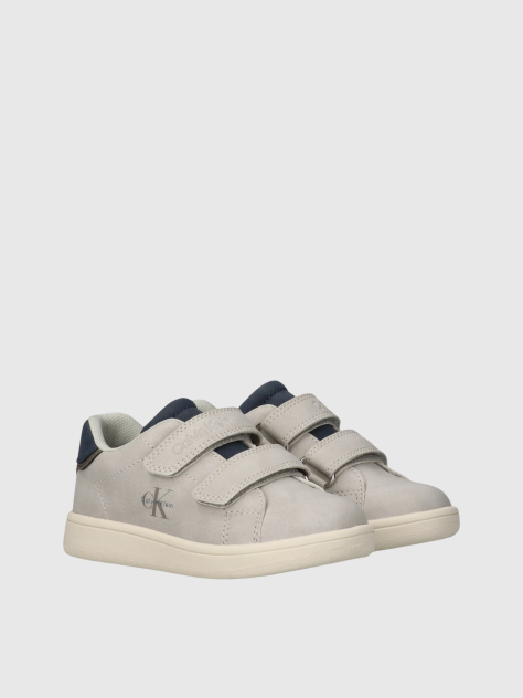 Grey Kids Low Cut Velcro Sneakers  Kids Unisex