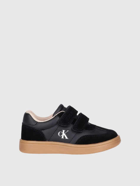 Black Kids Low Cut Velcro Sneakers  Kids Unisex