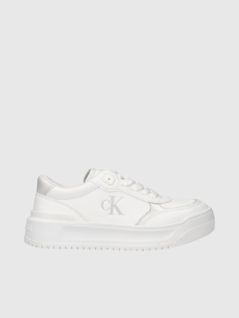 White Low Cut Lace-Up Sneaker  Girls