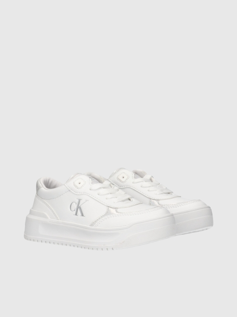 White Low Cut Lace-Up Sneaker  Girls
