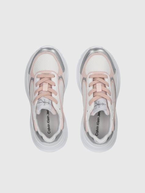 White Low Cut Lace-Up Sneaker  Girls