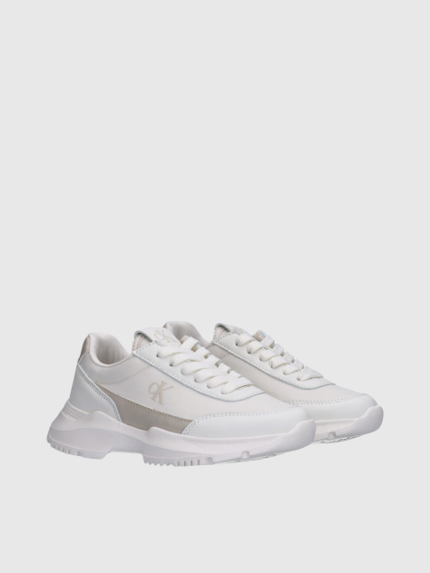 White Low Cut Lace-Up Sneaker  Girls