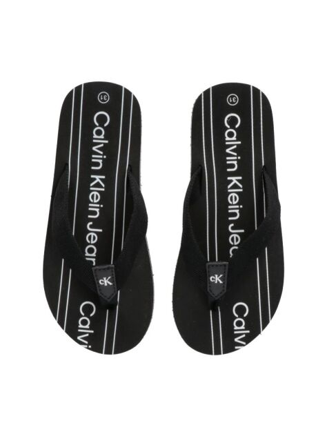 Black Logo Flip Flop  Kids Unisex