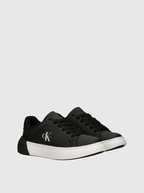 Black Kids Low Cut Lace-Up Sneakers  Kids Unisex