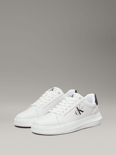 White Leather Chunky Trainers  Men