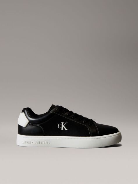 Black Leather Trainers  Men