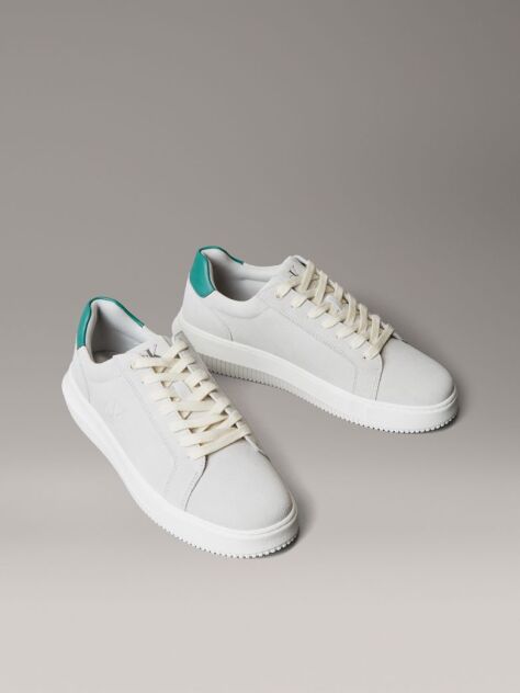 Λευκό Chunky Δερμάτινα Sneakers  Άνδρας
