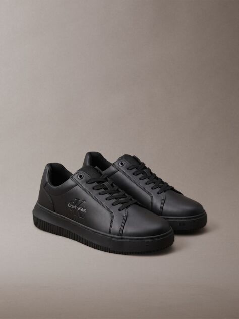 Μαύρο Δερμάτινα Sneakers  Άνδρας