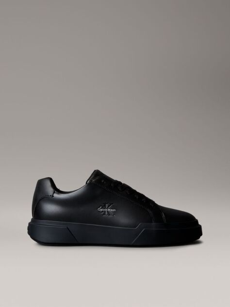 Black Leather Durable Traction NYC Trainers  Men