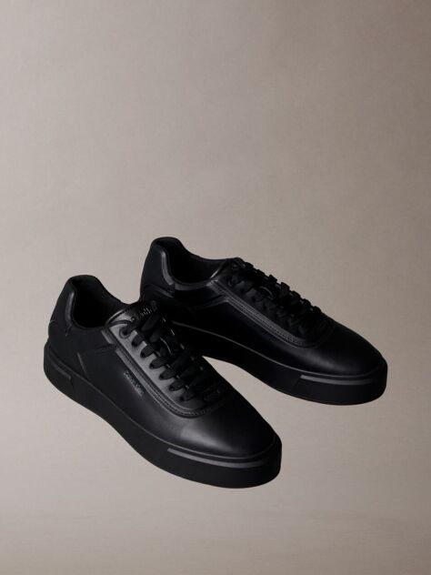 Black Premier - Leather Signature Trainers  Men