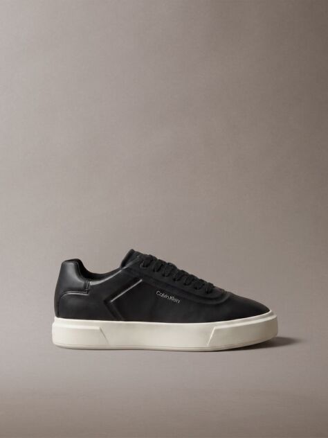 Black Premier - Leather Signature Trainers  Men