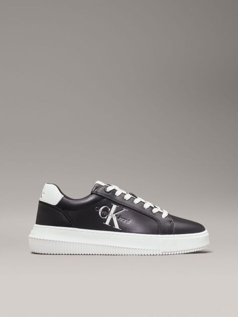 Black Leather Trainers  Women