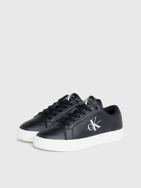Black Leather Trainers  Women