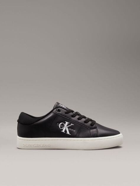 Black Leather Trainers  Women