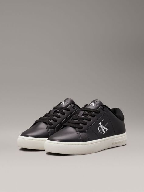 Black Leather Trainers  Women