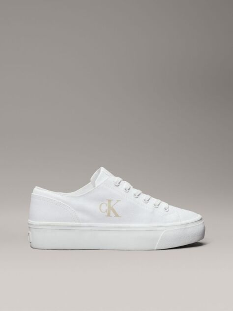 Λευκό Platform Sneakers Από Canvas  Γυναίκα