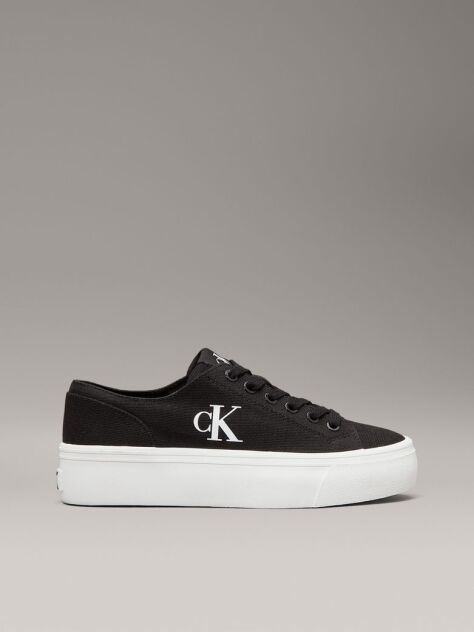 Μαύρο Platform Sneakers Από Canvas  Γυναίκα