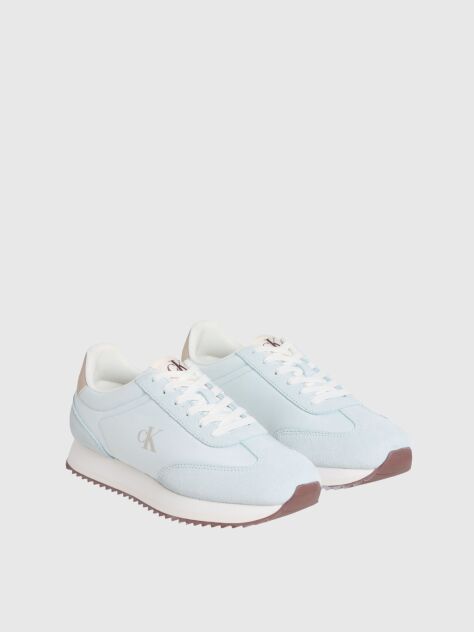 Blue Leather Trainers  Women