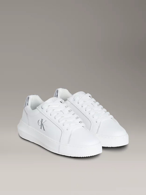 White Leather Trainers  Women