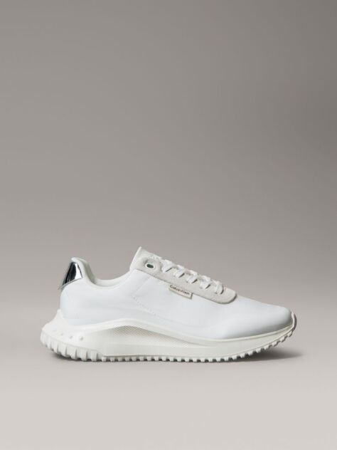 White Mirrored Silver Tab Ultralight Trainers  Women