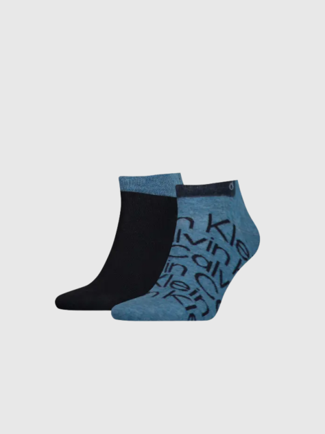 Multi 2 Pack Logo Ankle Socks  Men