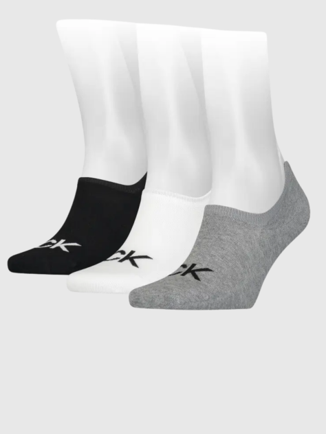 Grey 3 Pack Invisible Socks  Men