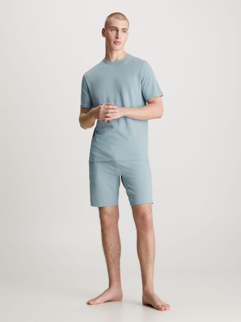 Blue Shorts Pyjama Set - Cotton Stretch  Men