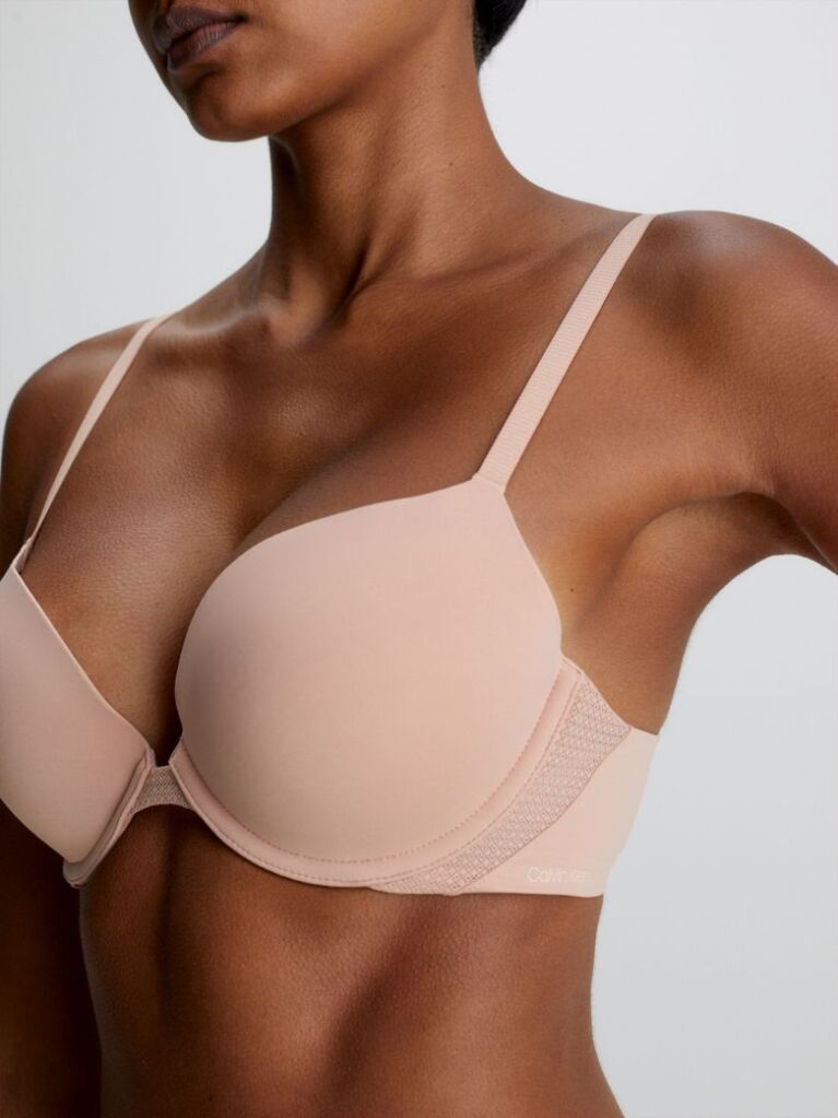 Grey Plunge Push-Up Bra - Perfectly Fit  Women