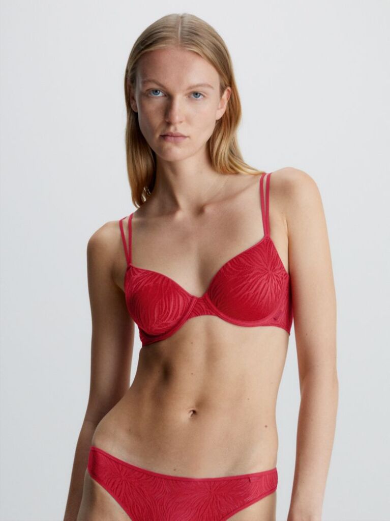 Red Demi T-shirt Bra - Sheer Marquisette  Women