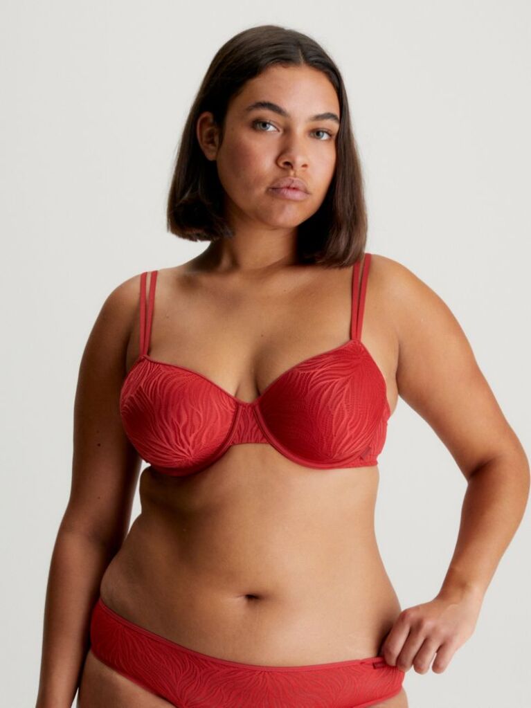 Red Demi T-shirt Bra - Sheer Marquisette  Women
