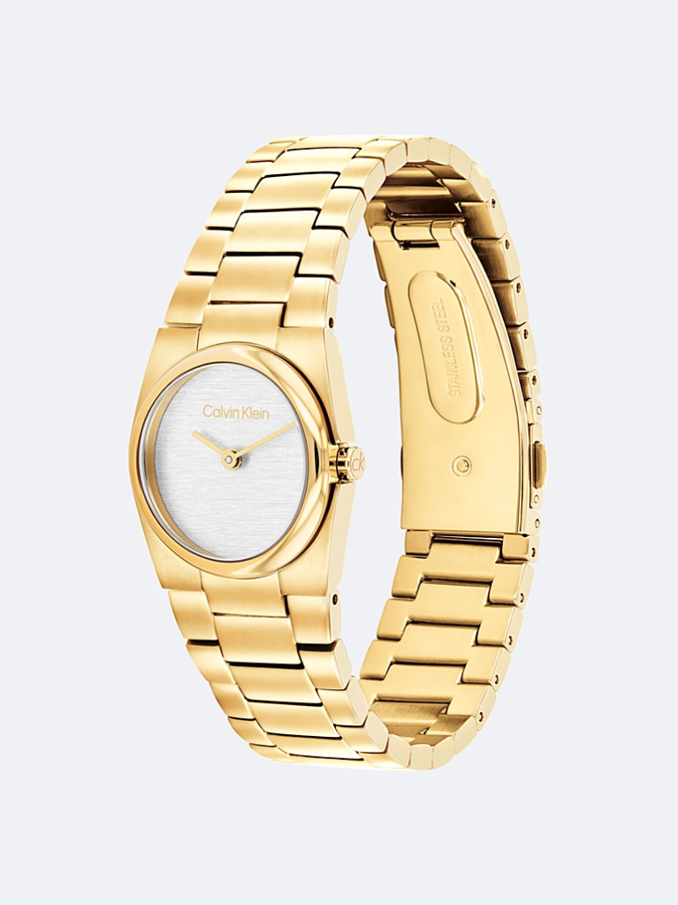White Gold Plated Steel Bracelet Watch  Women