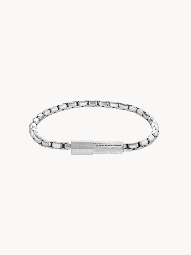 Ασημί Βραχιόλι Contoured Barrel  Άνδρας
