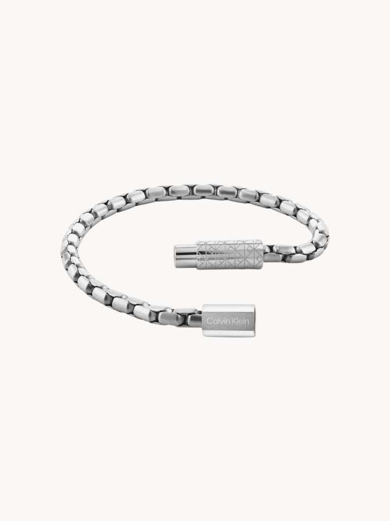 Ασημί Βραχιόλι Contoured Barrel  Άνδρας