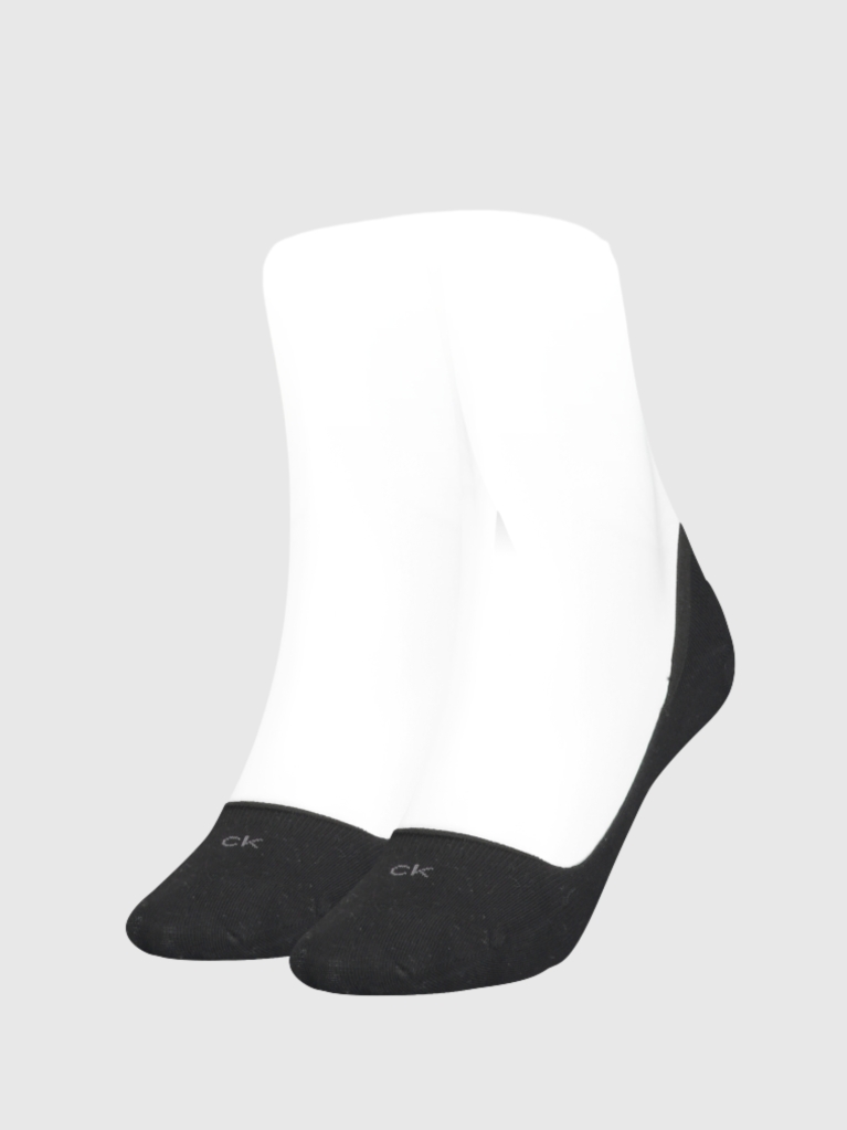 Black Calvin Klein Low-Cut Logo Women's Footie 2 pack  Women