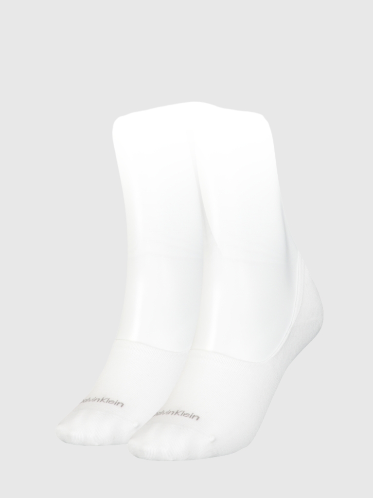 White Calvin Klein Mid-Cut Logo Women's Footie 2 pack  Women