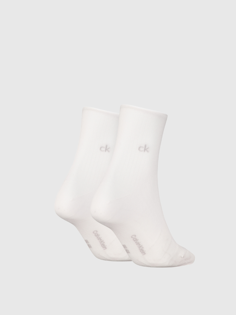 White 2 Pack Short Socks  Women