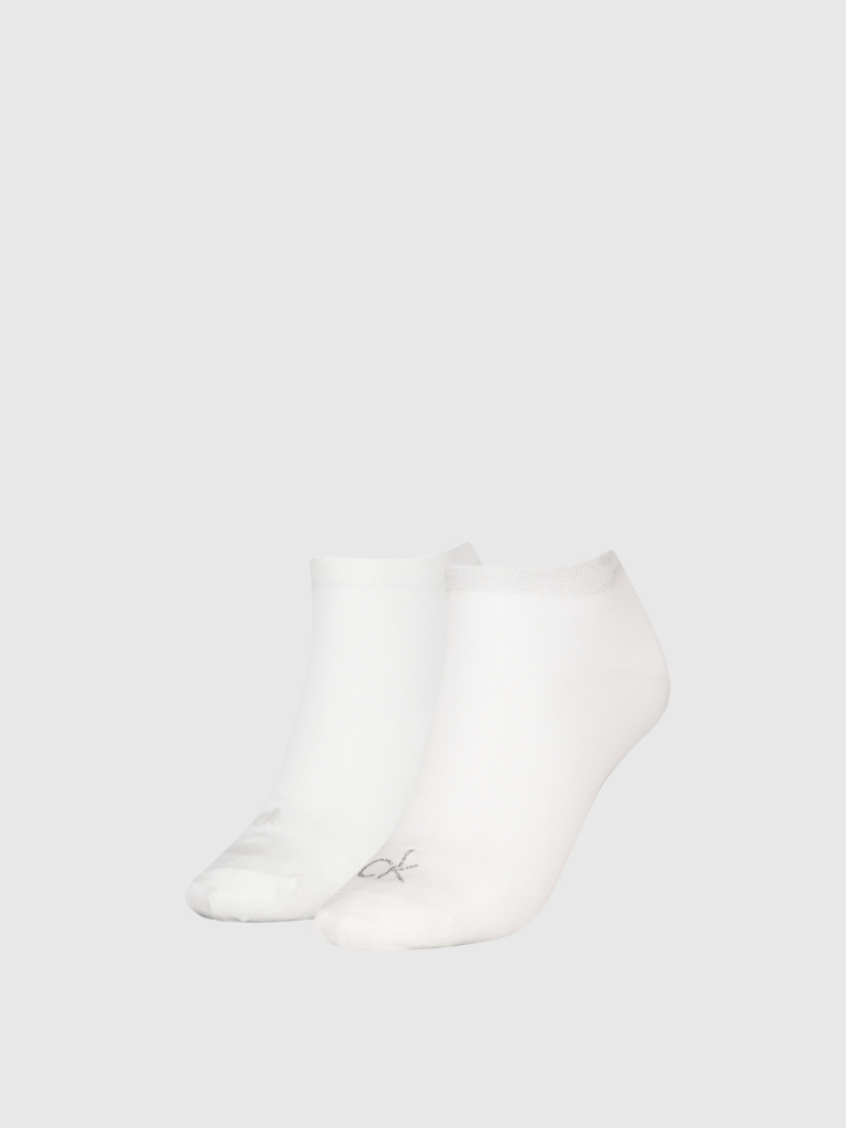 White 2 Pack Short Socks  Women