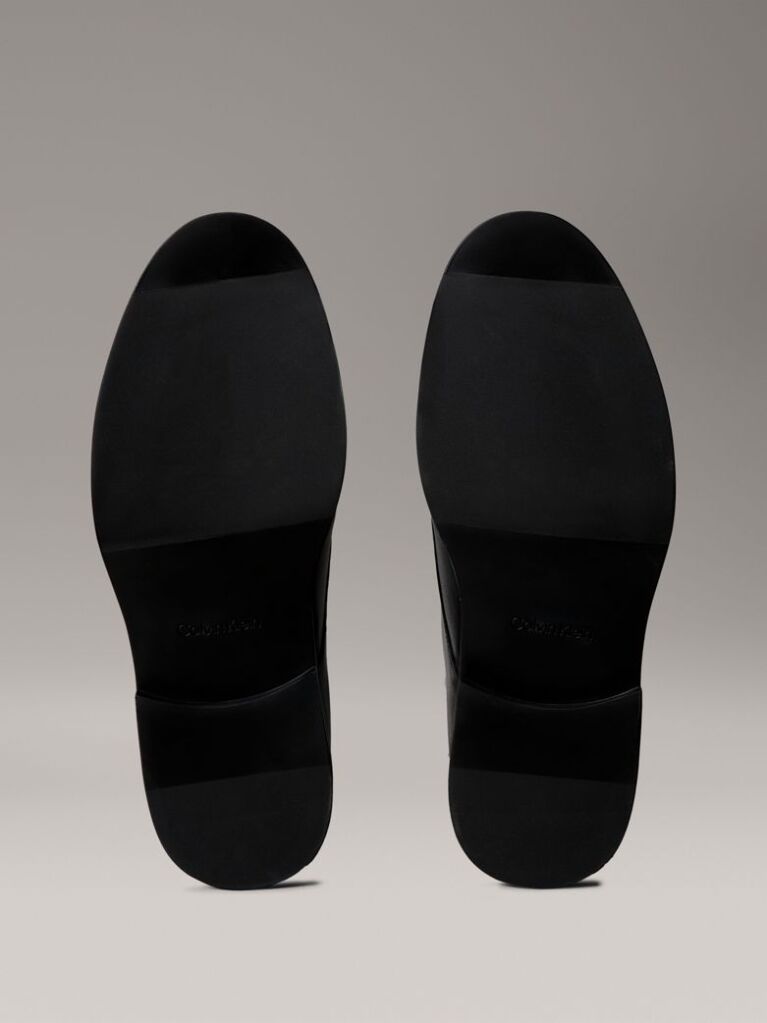 Black Leather Cushioned Derby Lace-Up Shoes  Men