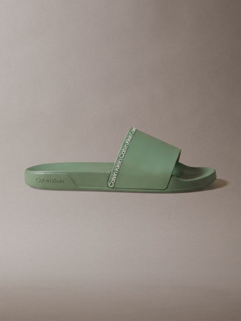 Green Contoured Logo Sliders  Men
