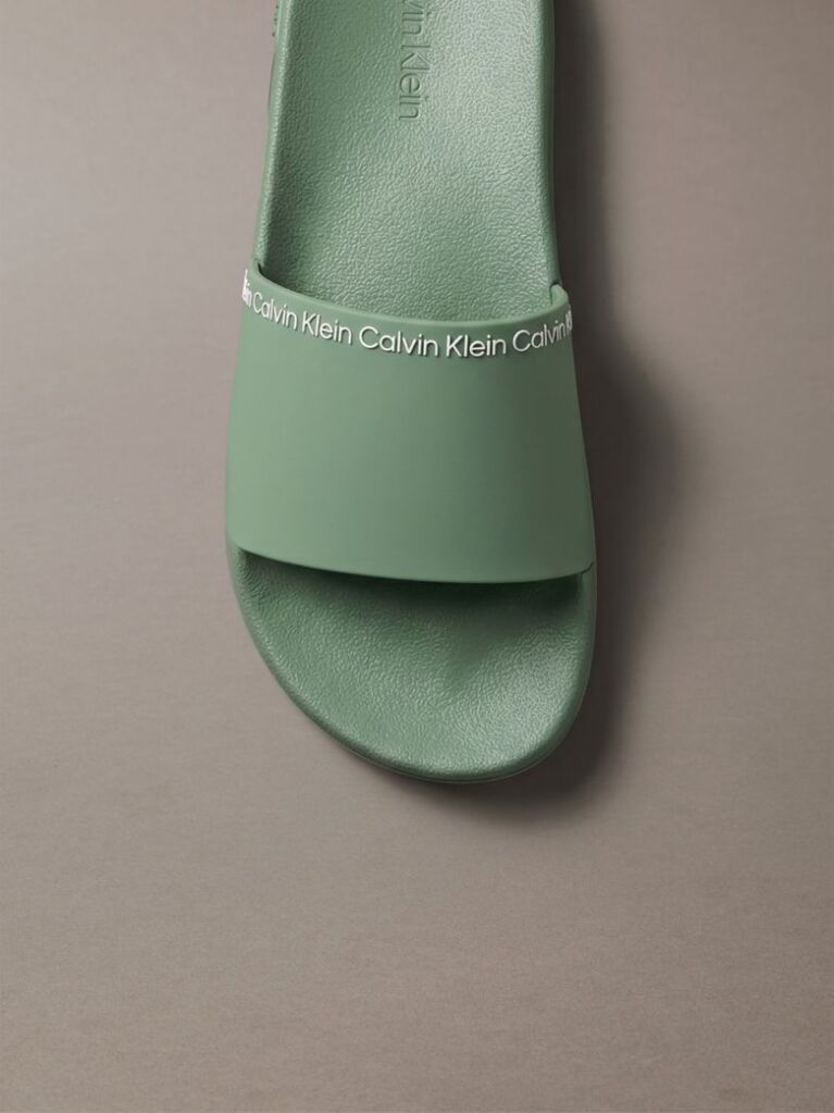 Green Contoured Logo Sliders  Men